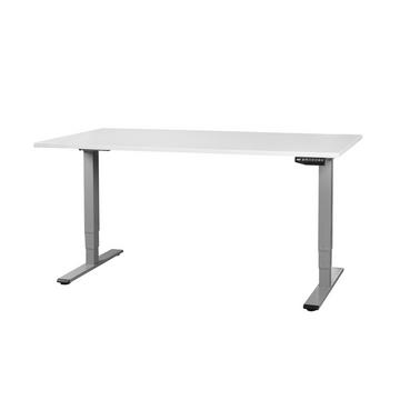 Höhenverstellbarer Bürotisch 1.6x0.8m grau / Gestell grau RAL 7045