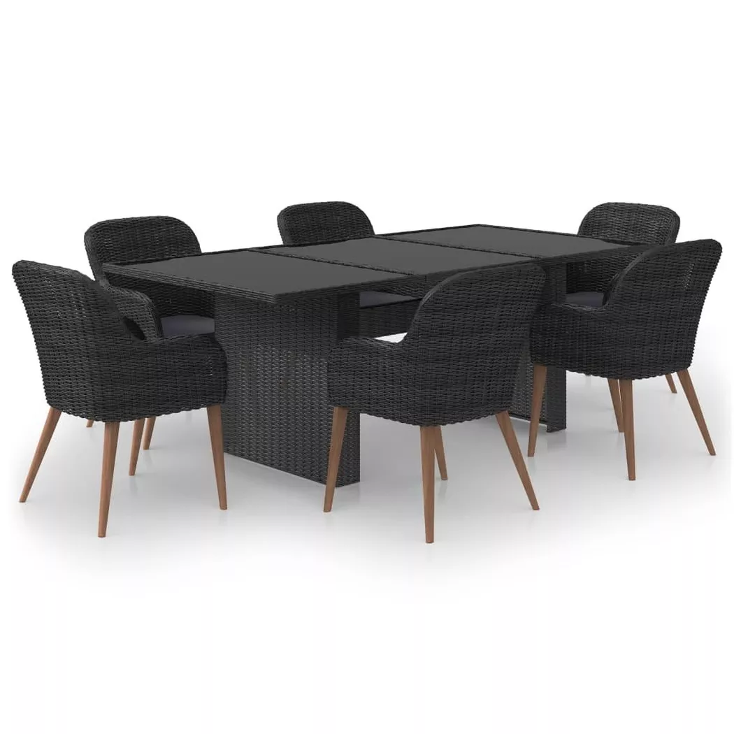 VidaXL - set da pranzo, One Size, Nero