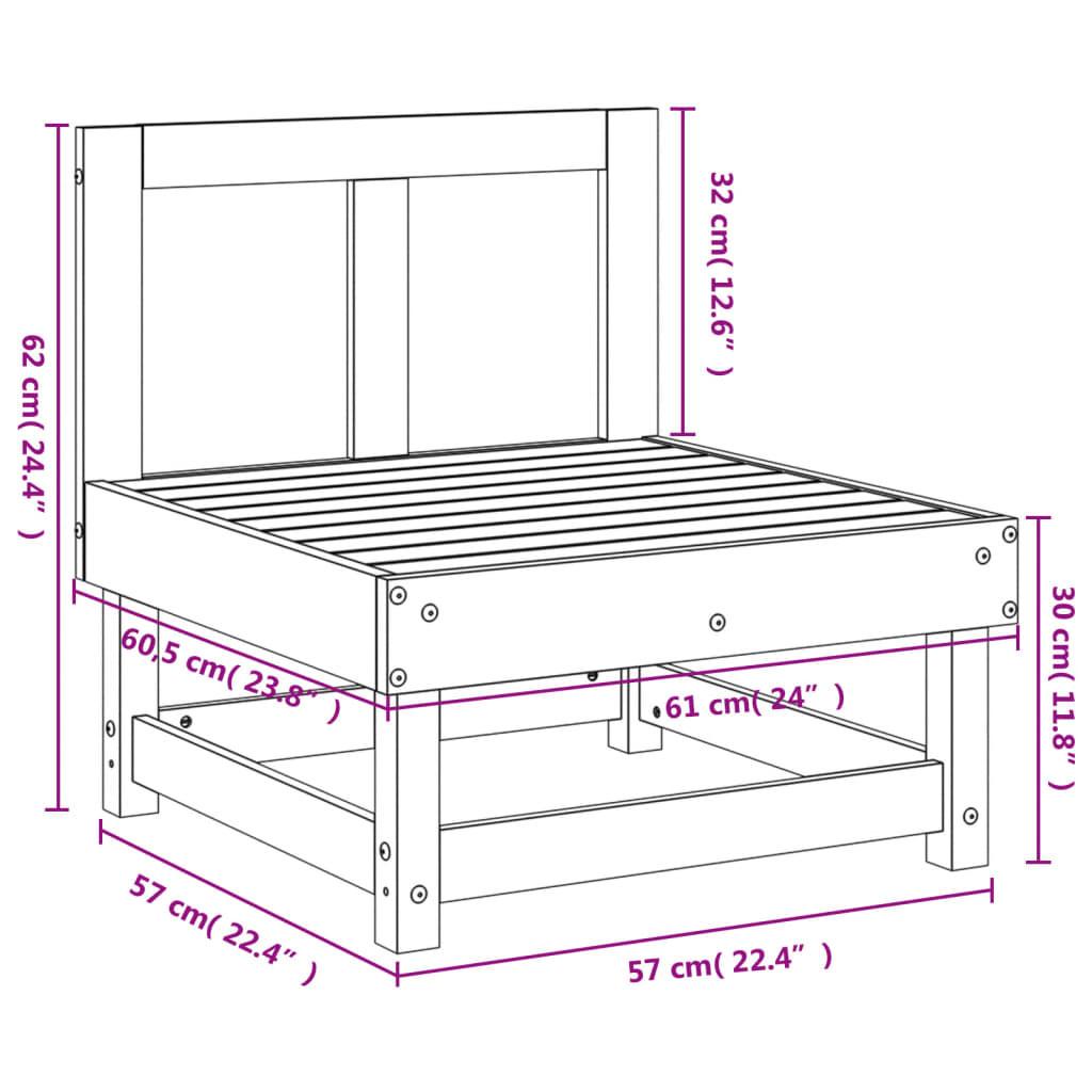 VidaXL Canapé central de jardin bois  