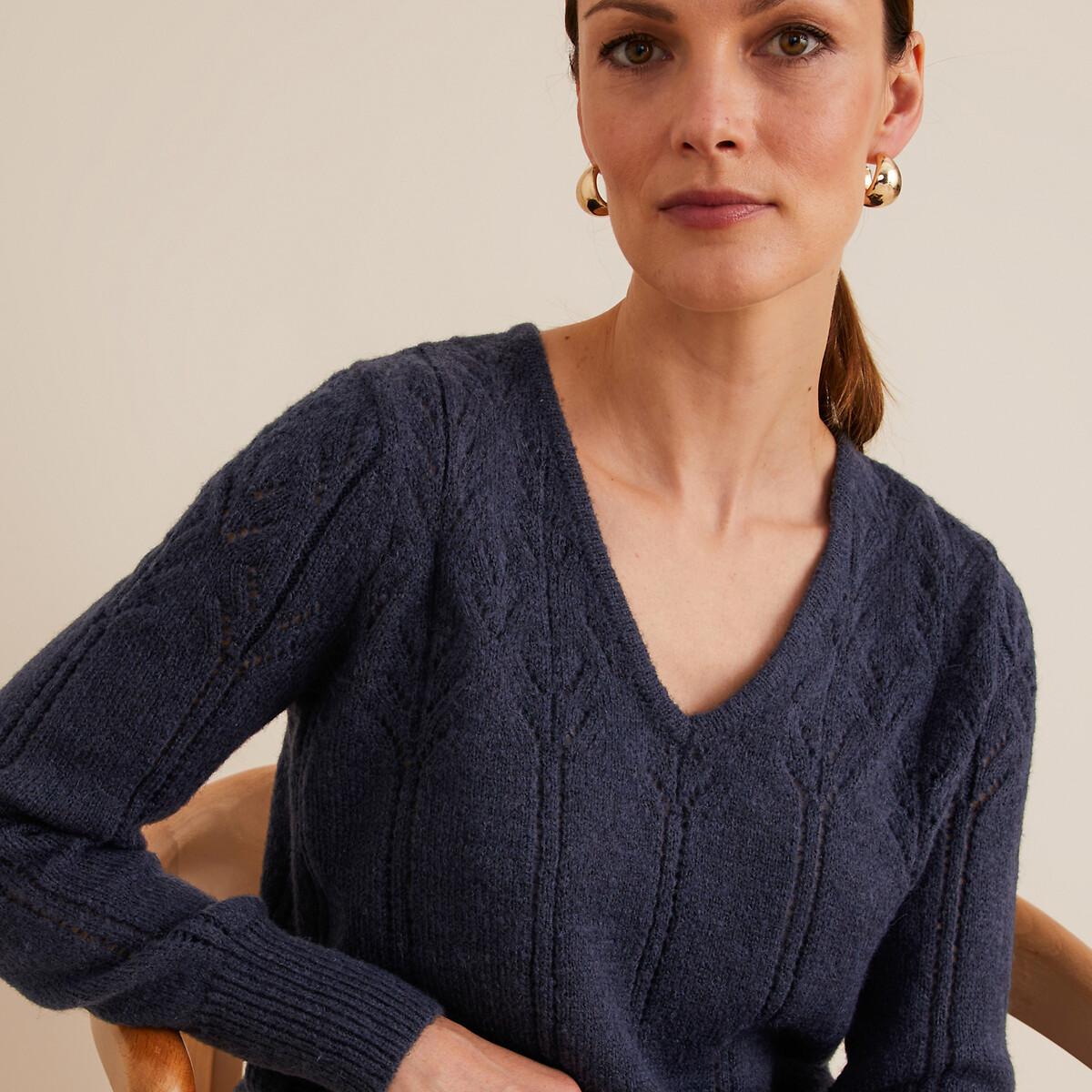 La Redoute Collections  Feinstrickpullover mit V-Ausschnitt 