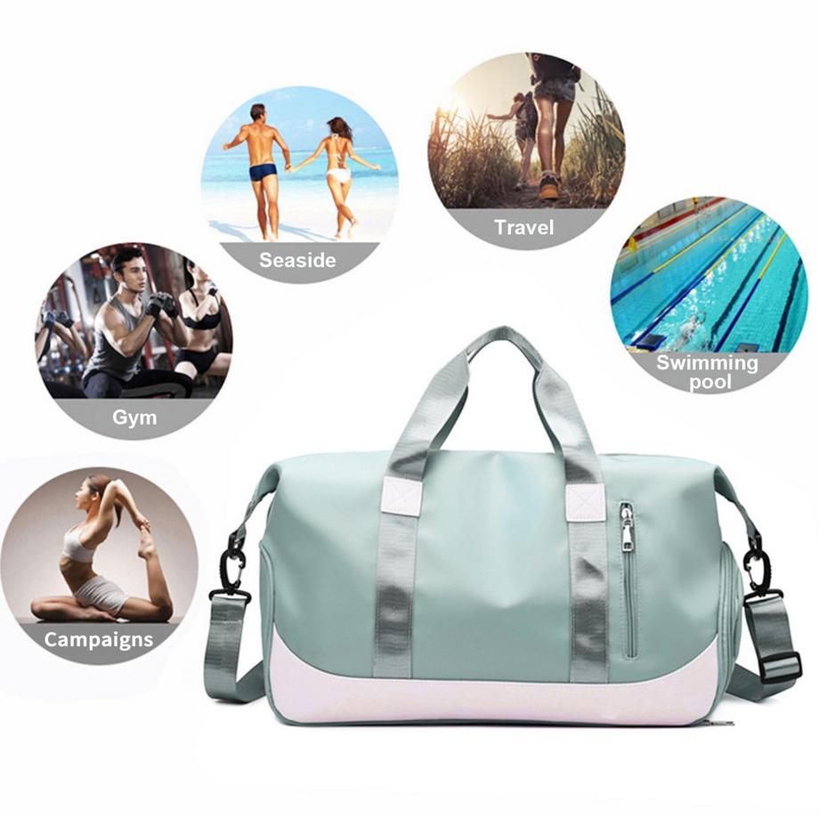 Only-bags.store Sac de sport avec compartiment à chaussures et compartiment humide  
