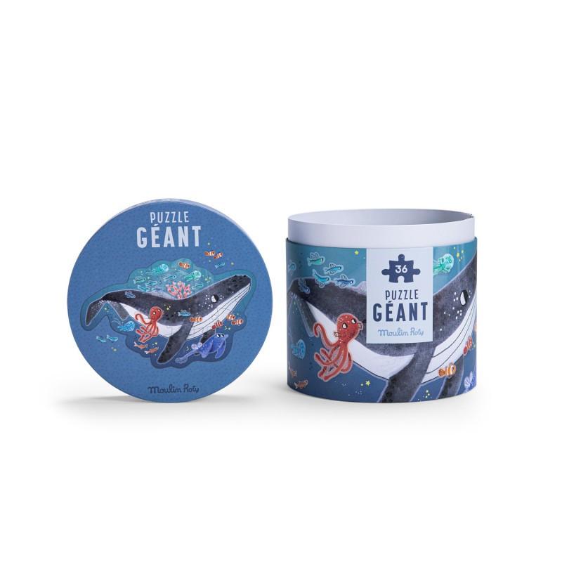 Moulin Roty  Puzzle géant baleine (36 pièces), Les Aventures de Paulie, Moulin Roty 