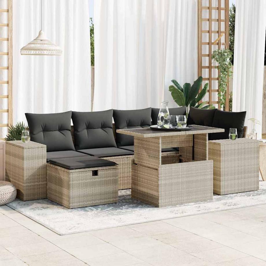 VidaXL set divano da giardino Polirattan  
