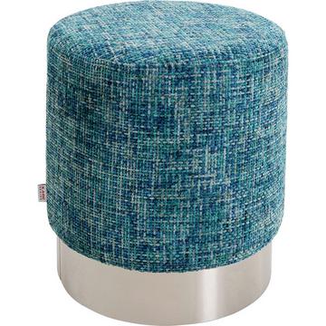 Tabouret Berry High argenté bleu clair rond 39