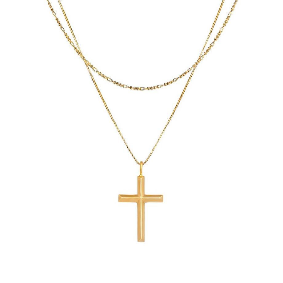 Kuzzoi  Halskette  Layer Kreuz Religion 925 Silber 