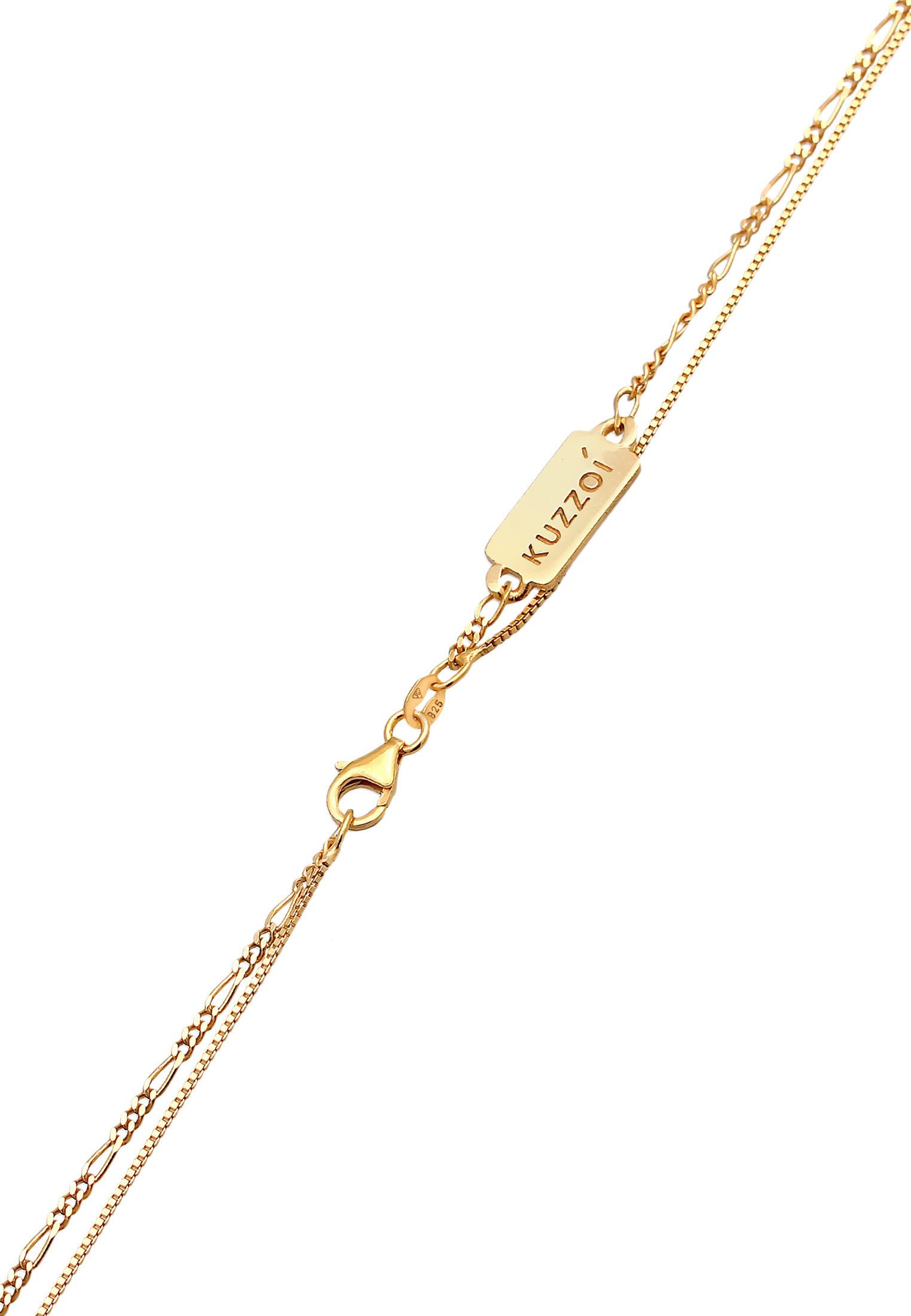 Kuzzoi  Collier Herren Layer Kreuz Religion 925 Silber 