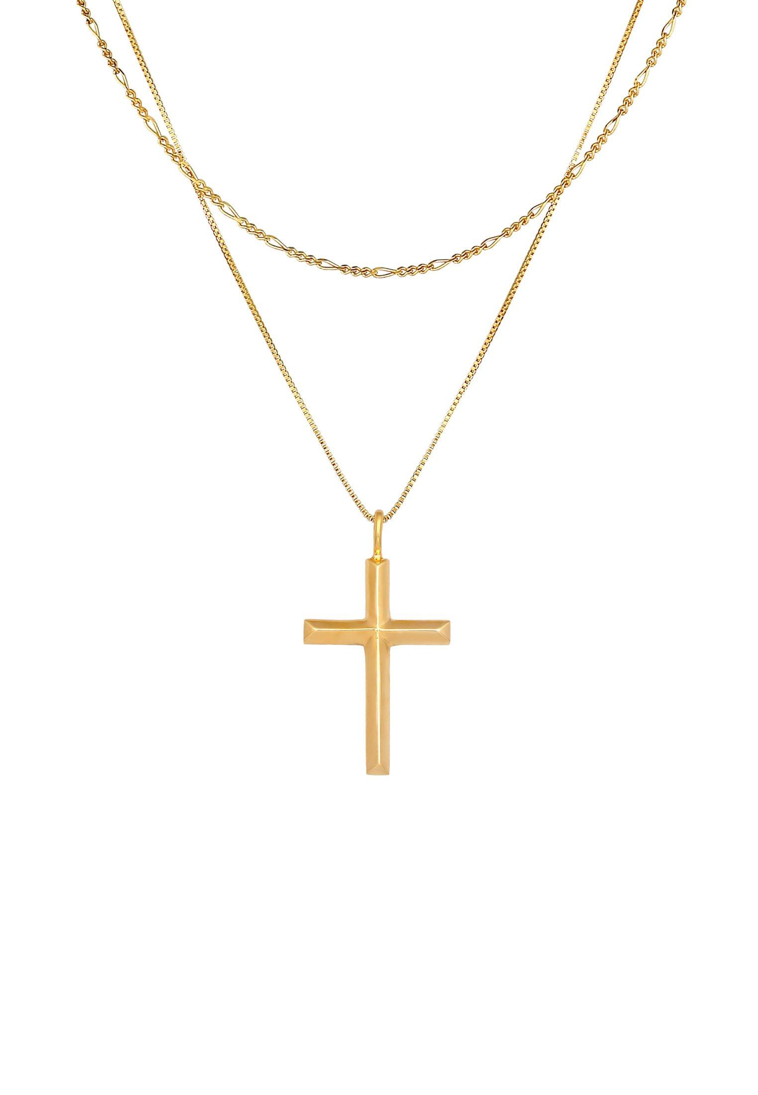 Kuzzoi  Halskette  Layer Kreuz Religion 925 Silber 