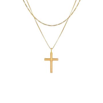 Halskette  Layer Kreuz Religion 925 Silber