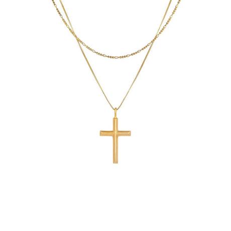 Kuzzoi  Collier Herren Layer Kreuz Religion 925 Silber 