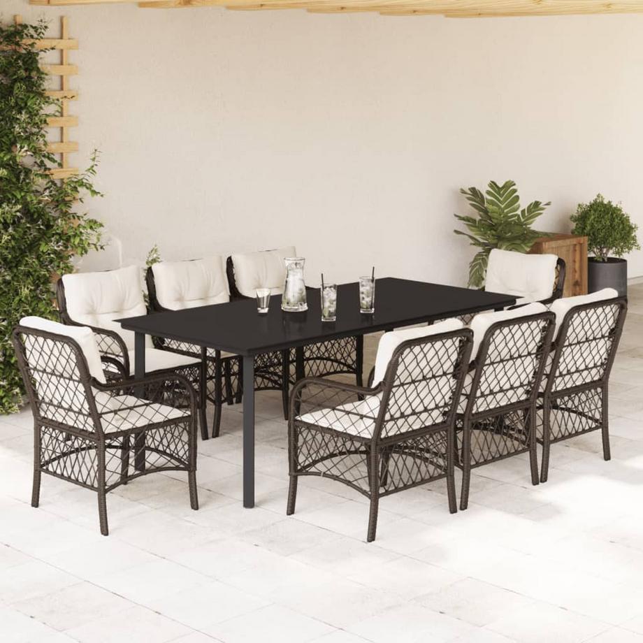 VidaXL set da pranzo da giardino Polirattan  