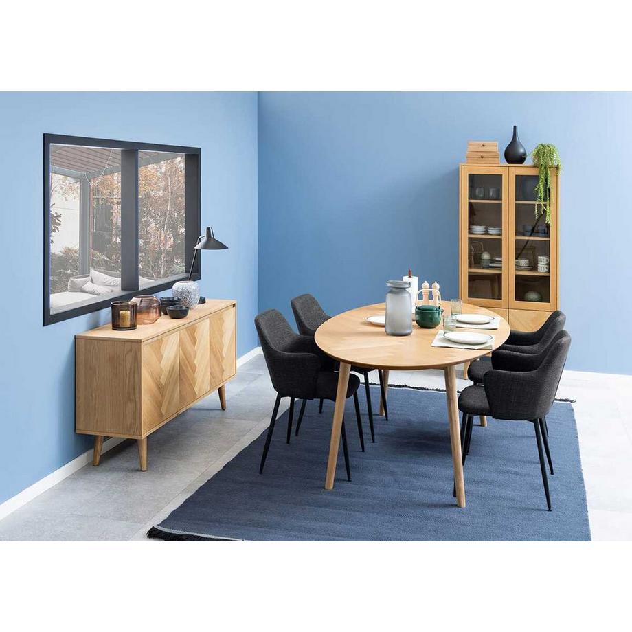 mutoni Esszimmerstuhl mit Armlehnen Iliana dunkelgrau (1 Stück)  