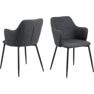 Chaise de salle à manger avec accoudoirs Iliana gris foncé (1 pièce)