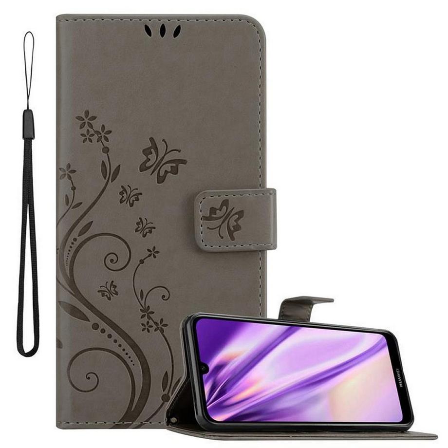 Cadorabo  Hülle für Huawei Y6 2019 Blumen Design Magnetverschluss 