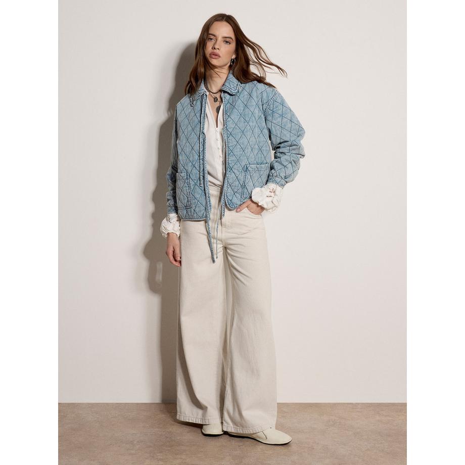 APRICOT Gesteppte Jeansjacke mit Schleifenverschluss vorne  