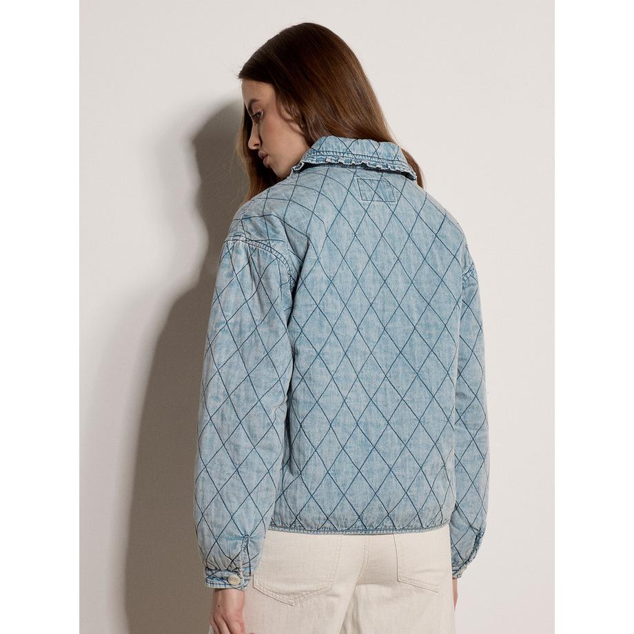 APRICOT Gesteppte Jeansjacke mit Schleifenverschluss vorne  