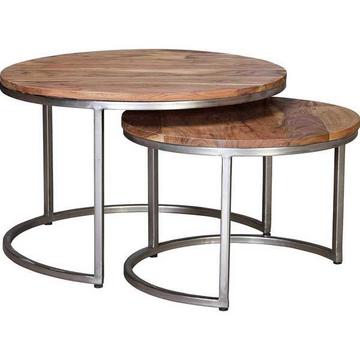 Table basse Mango ronde 70x70 (lot de 2)