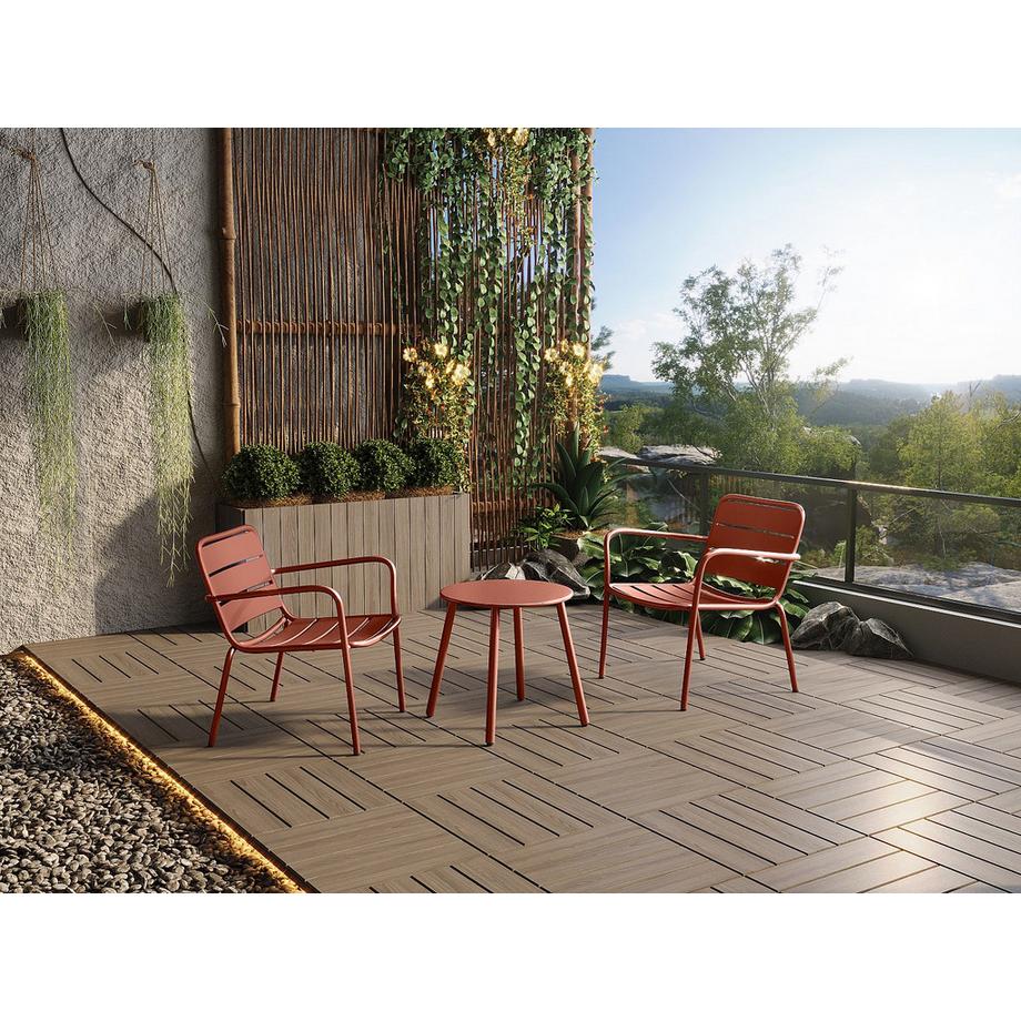 Vente-unique Table d'appoint de jardin en métal - Terracotta - MIRMANDE de MYLIA  