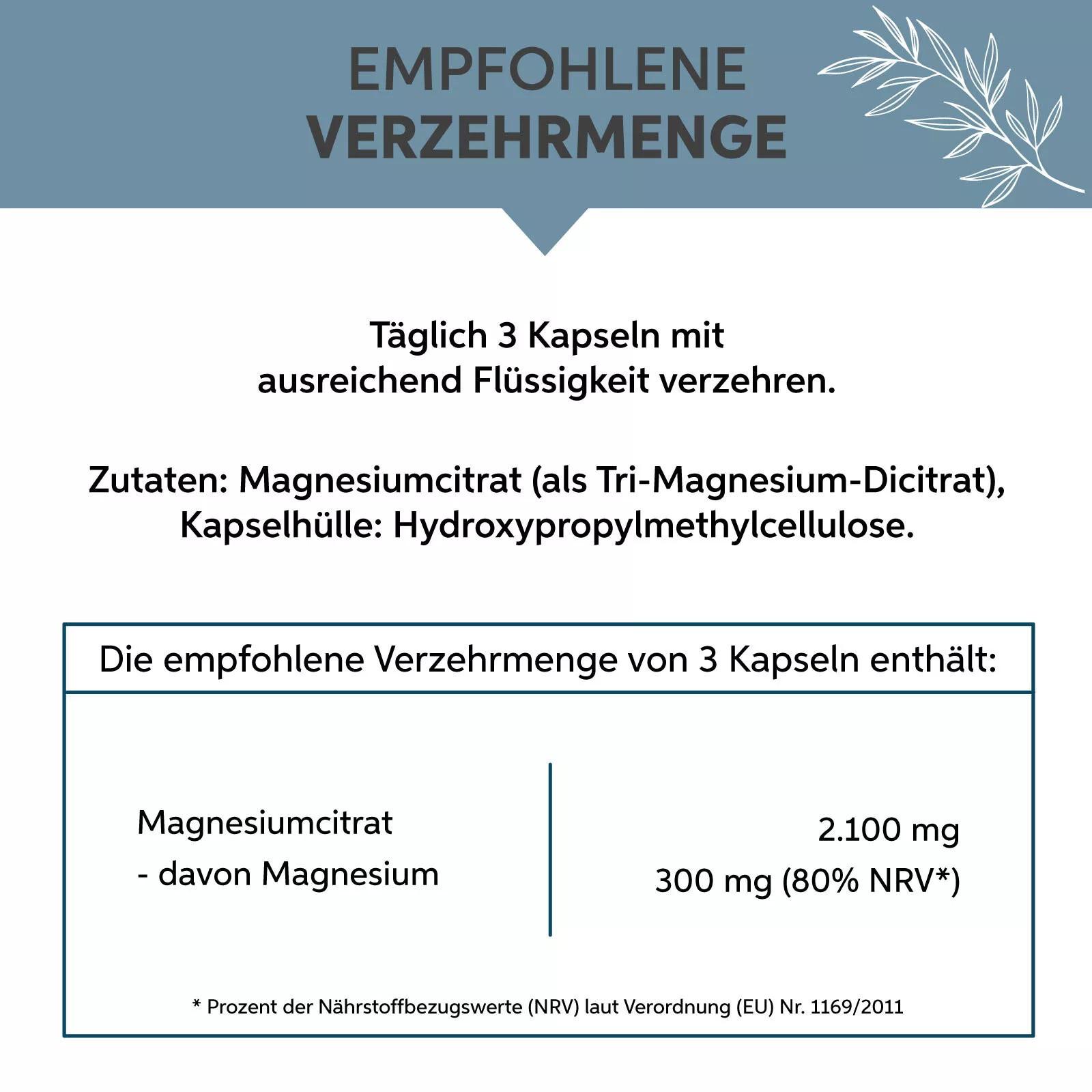 Eltabia  Magnesiumcitrat Kapseln – Für Muskelentspannung & Energie 