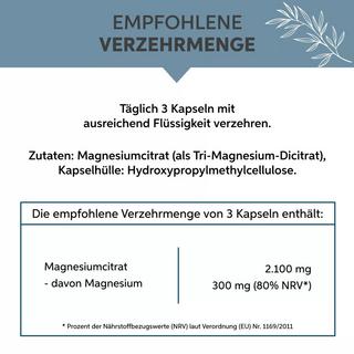 Eltabia  Magnesiumcitrat Kapseln – Für Muskelentspannung & Energie 