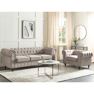 Beliani Ensemble de salon en Polyester Traditionnel CHESTERFIELD  