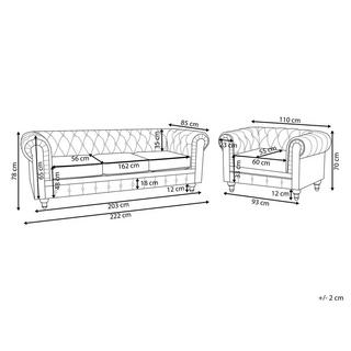 Beliani Ensemble de salon en Polyester Traditionnel CHESTERFIELD  