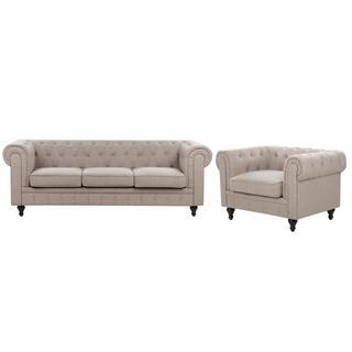 Beliani Wohnzimmer Set aus Polyester Klassisch CHESTERFIELD  