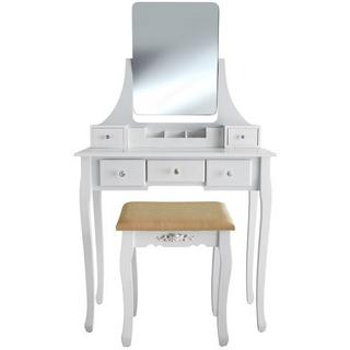 Tectake  Coiffeuse CLAIRE avec miroir 5 tiroirs 