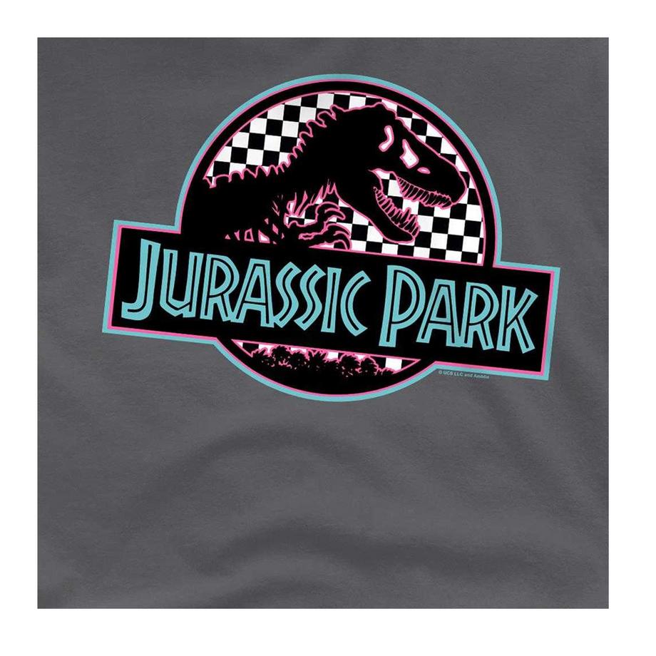 Jurassic Park Schachbrettmuster bedrucktes T-Shirt  