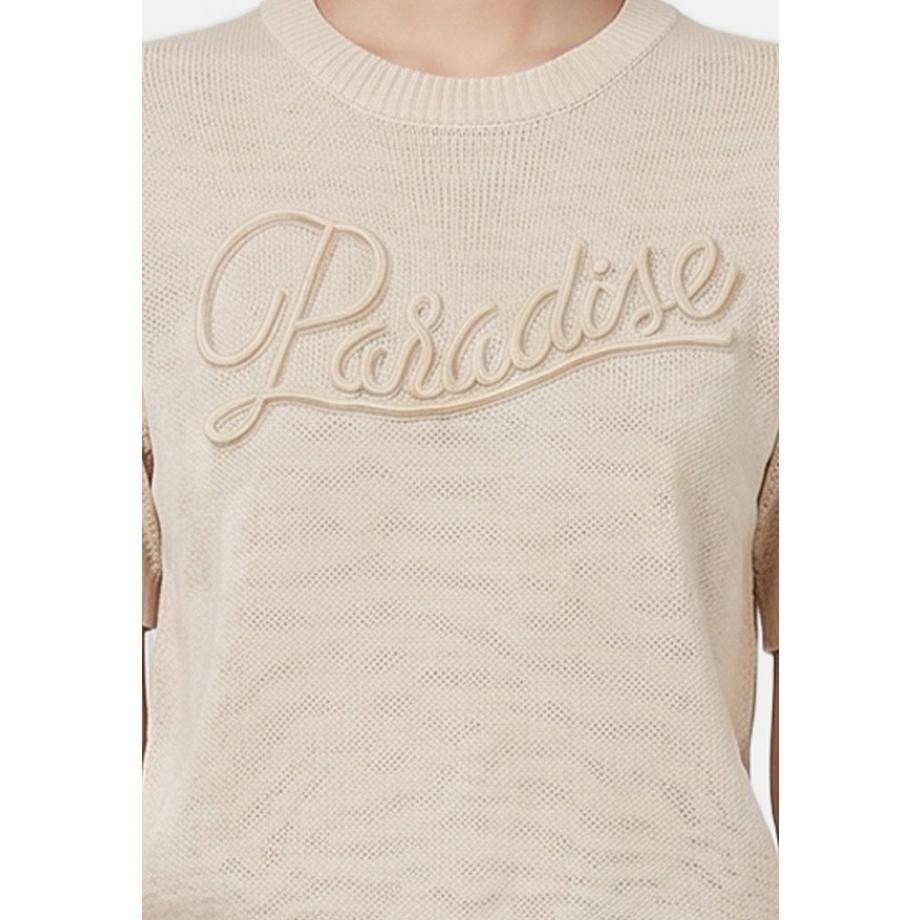 Roberta Rossi Top in maglia con stampa Paradise  