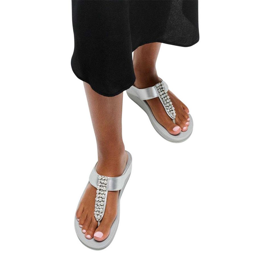 fit flop Sandales Fino en Cuir avec Bride en T  