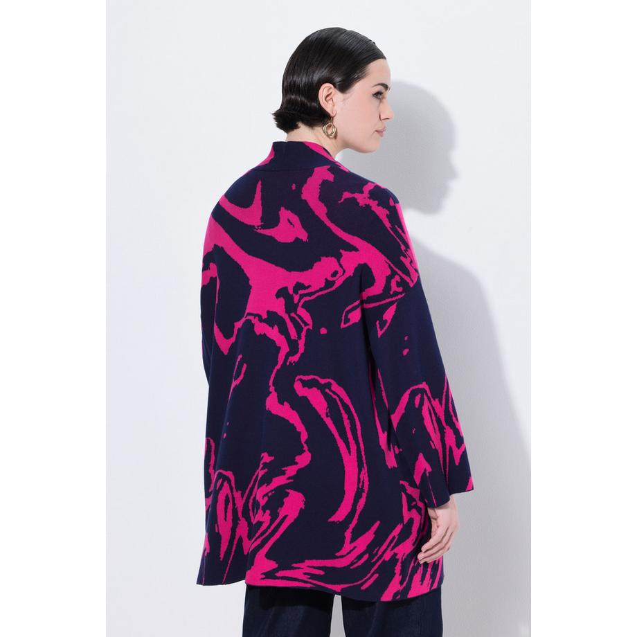 Ulla Popken Cardigan Oversize Encolure en V Manches 3/4  