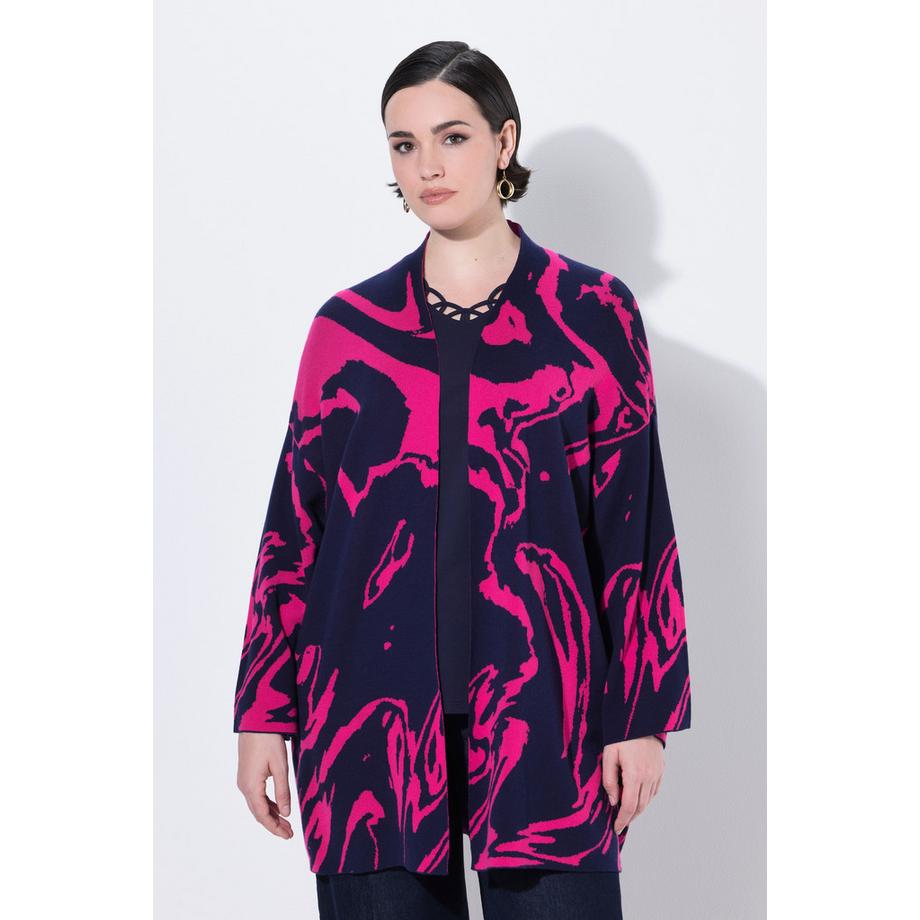 Ulla Popken Cardigan Oversize Encolure en V Manches 3/4  