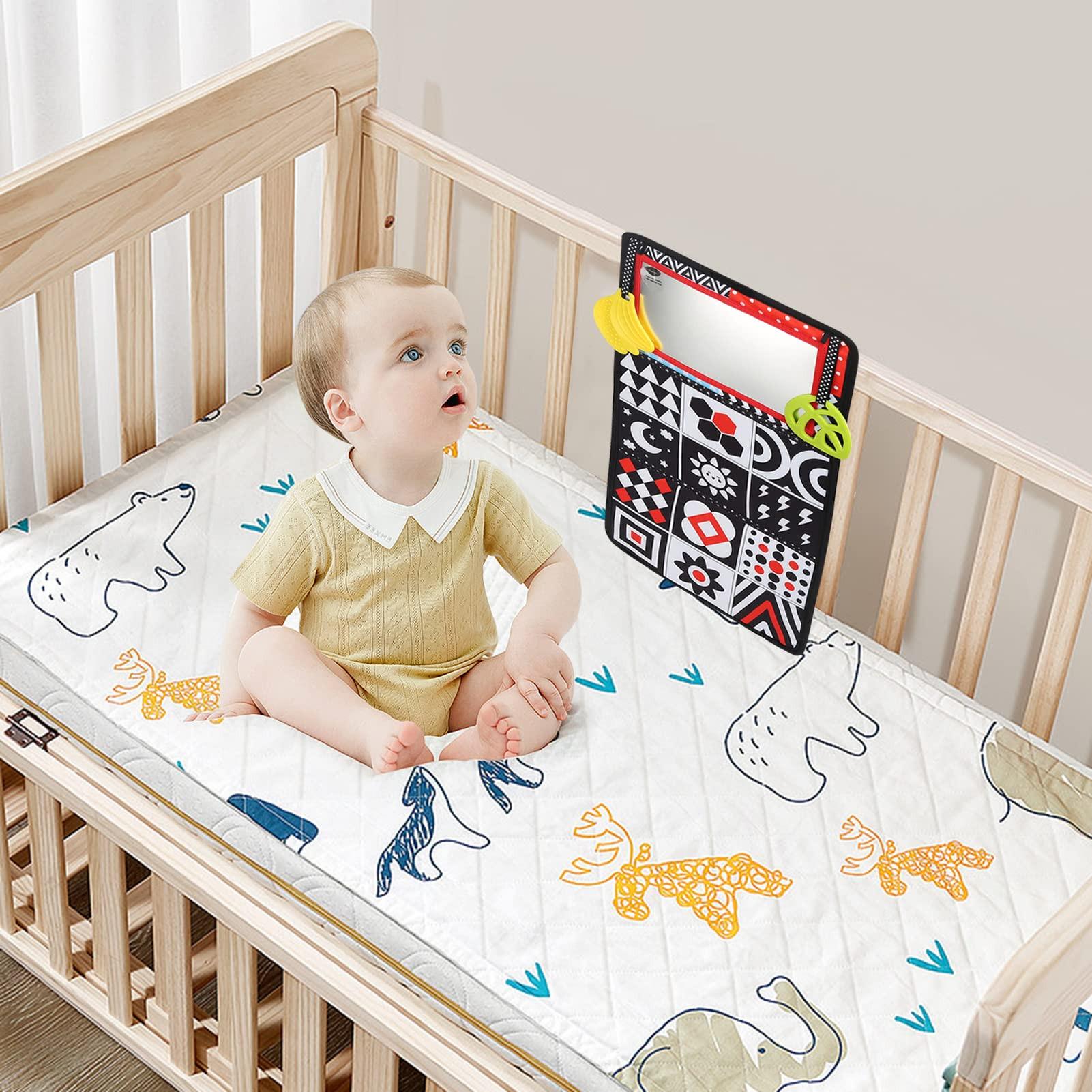 Activity-board  Baby Spiegel mit Knisterbuch, Buch Baby Stoff Buch Quiet Book Bilderbuch 