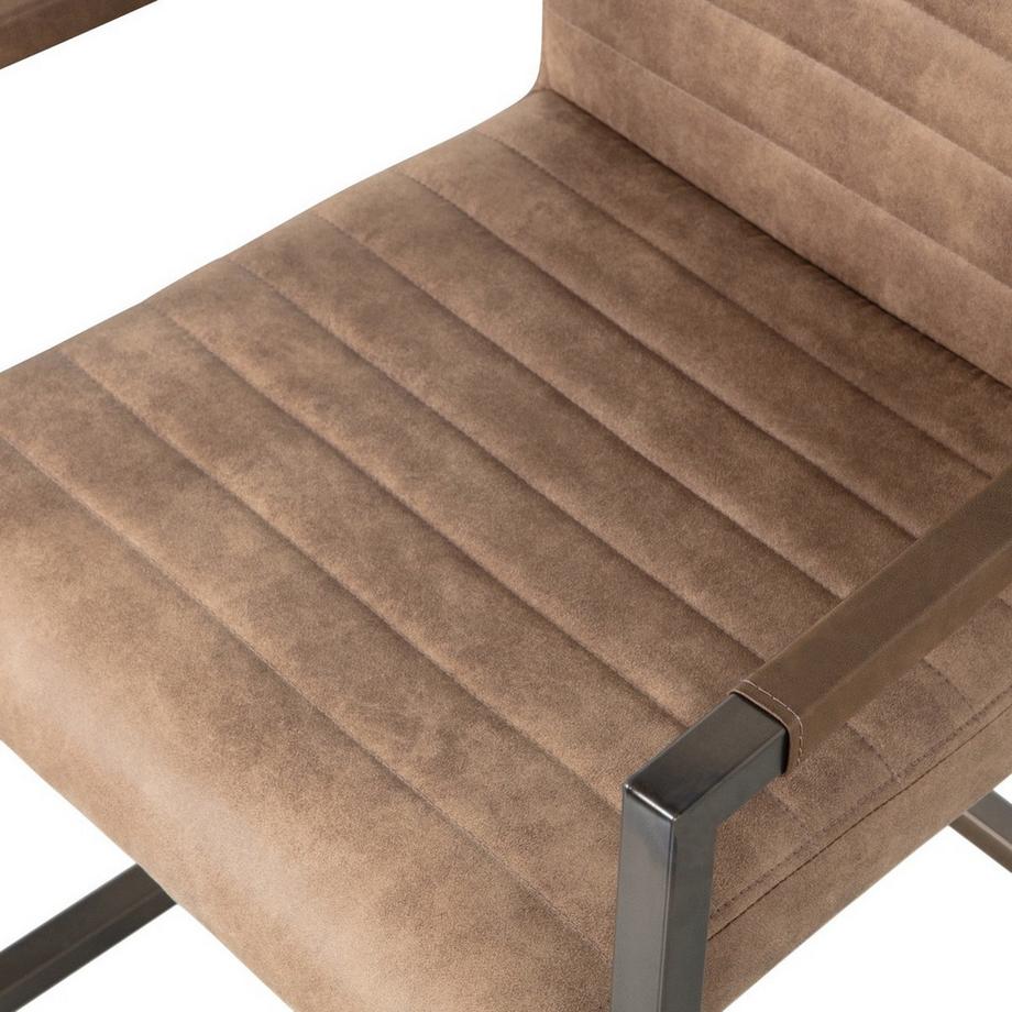 mutoni Armlehn Freischwingerstuhl Bas Lederlook taupe  