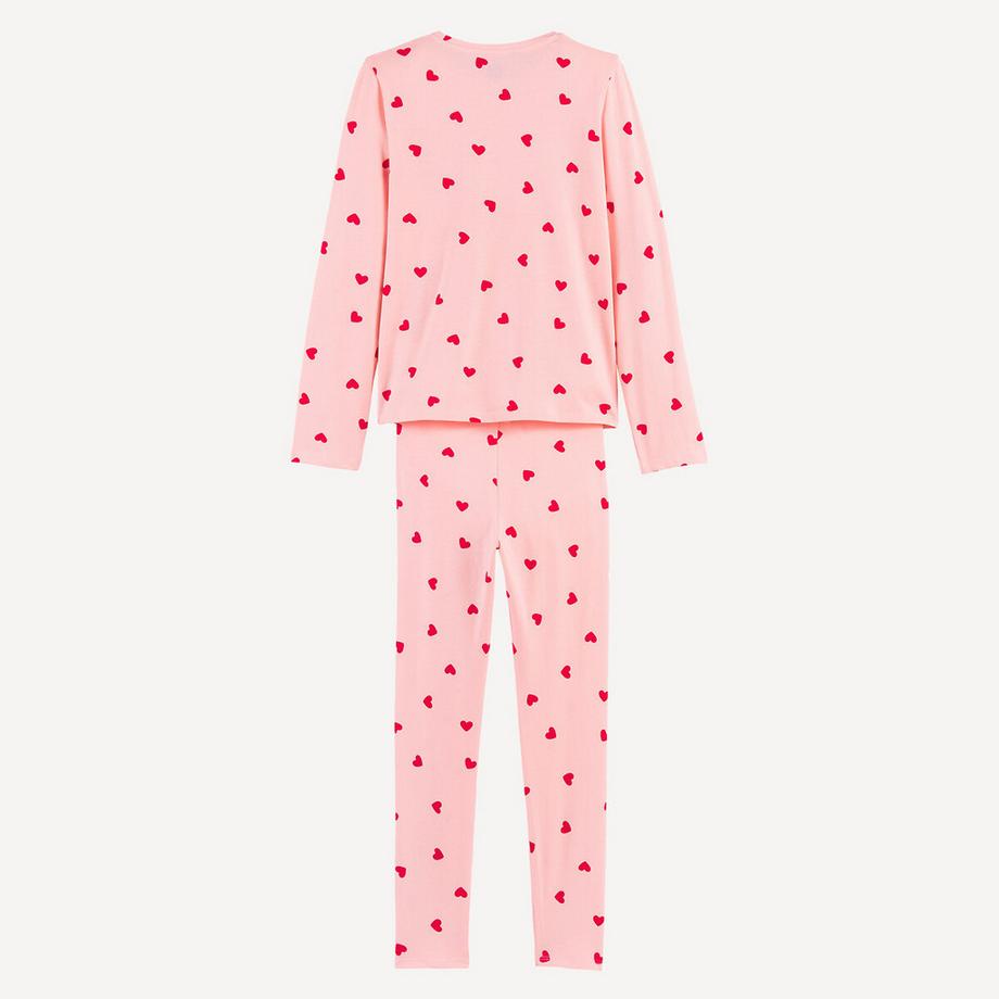 La Redoute Collections  Pyjama mit Herzchen-Print aus Baumwolle 