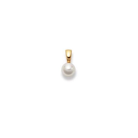 MUAU Schmuck  Anhänger Gelbgold 750 Süsswasserperle 13x7mm 