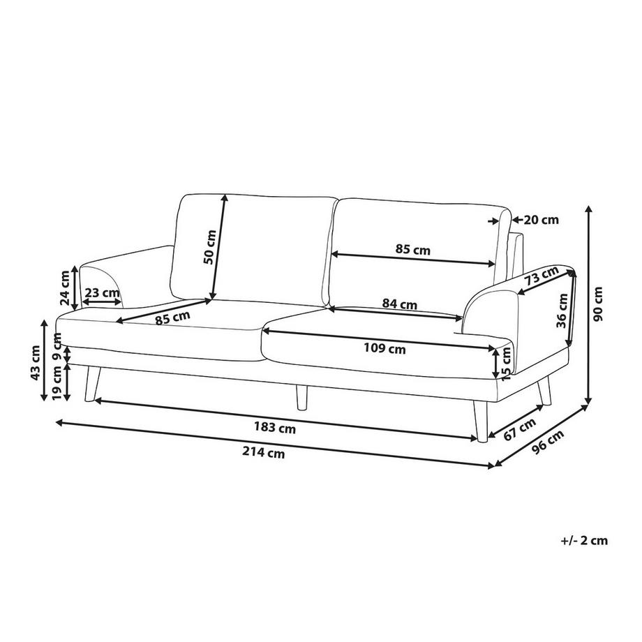 Beliani 3 Sitzer Sofa aus Stoff Modern KILDAL  