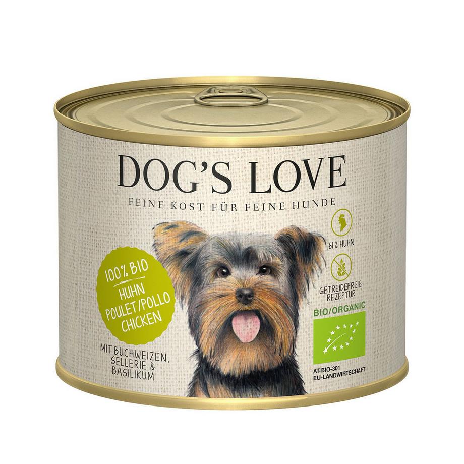 Dog's Love  Bio Huhn Buchweizen Sellerie und Basilikum - Multipack 