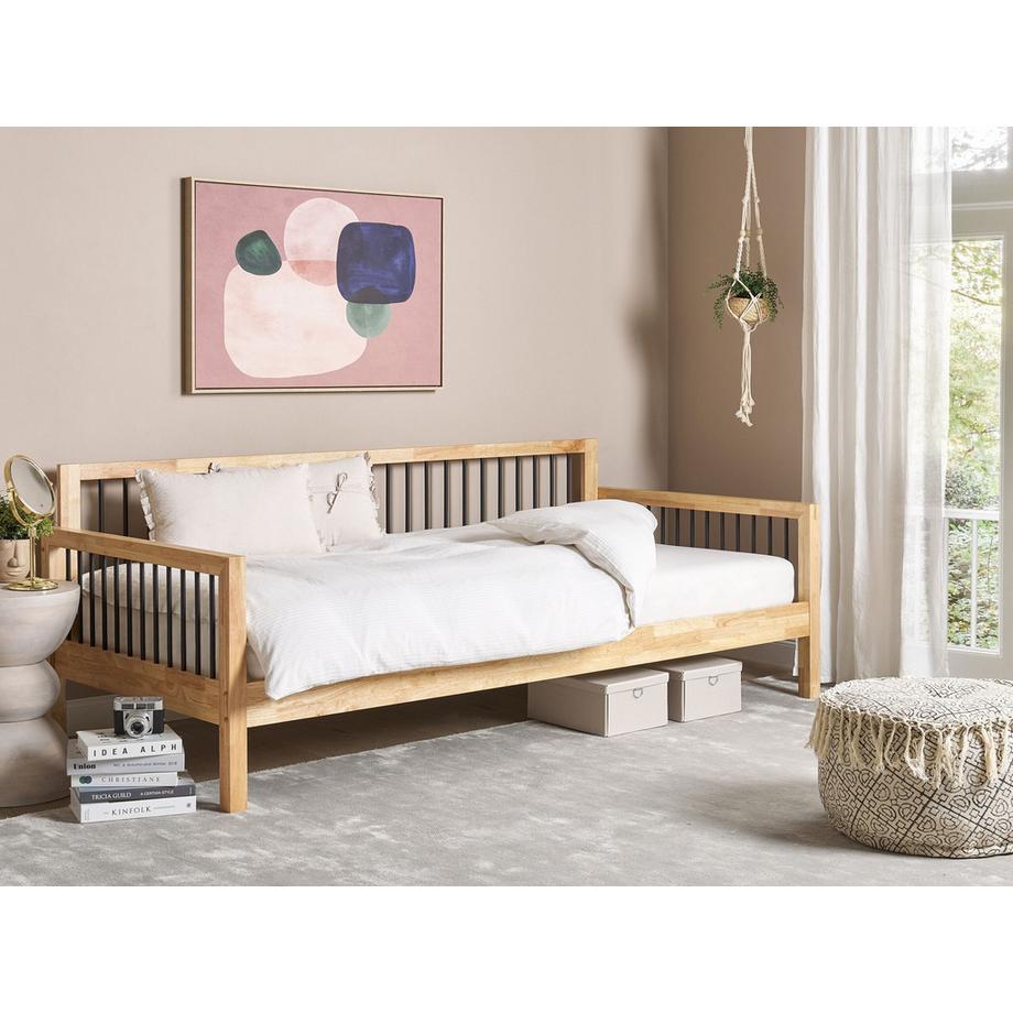 Beliani Tagesbett aus Gummibaumholz Rustikal TRICOT  