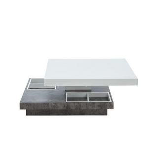 Vente-unique Table basse FAUSTO II Plateau pivotant MDF laquébéton  