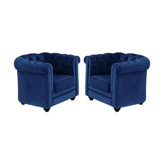 Vente-unique Sessel 2erSet Samt CHESTERFIELD  