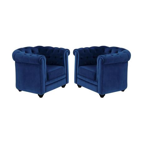 Vente-unique Sessel 2erSet Samt CHESTERFIELD  