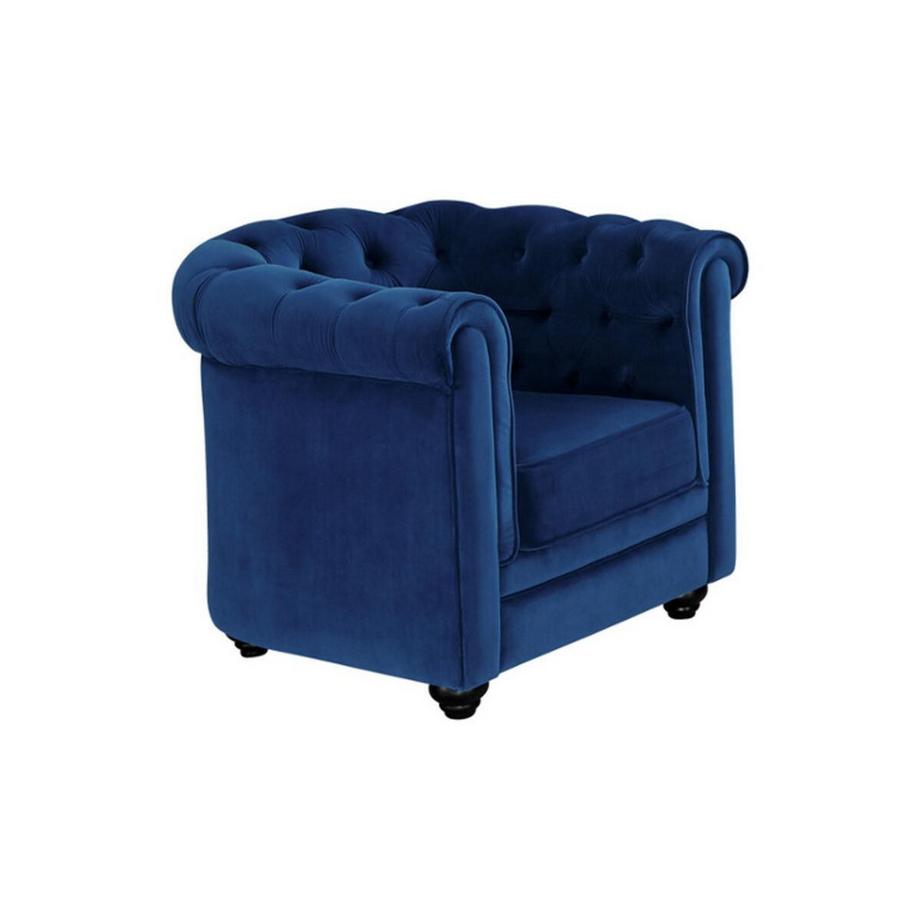 Vente-unique Lotto di 2 poltrone CHESTERFIELD in velluto Blu notte  