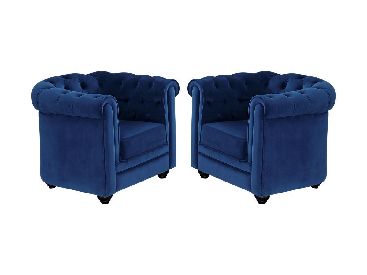 Vente-unique Sessel 2erSet Samt CHESTERFIELD  