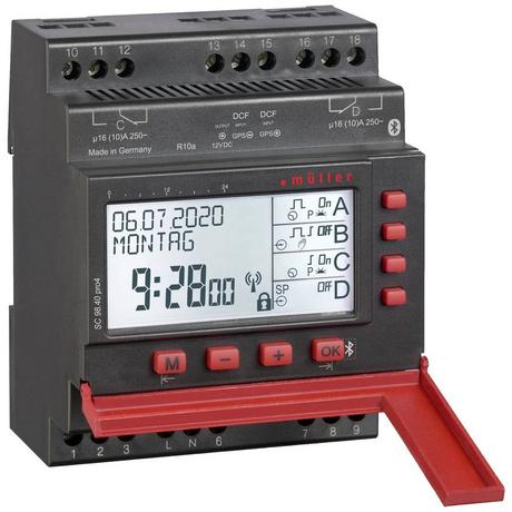 Müller SC 98.20 pro4 12-24V ACDC Hutschienen-Zeitschaltuhr digital 230 V 4000 W  