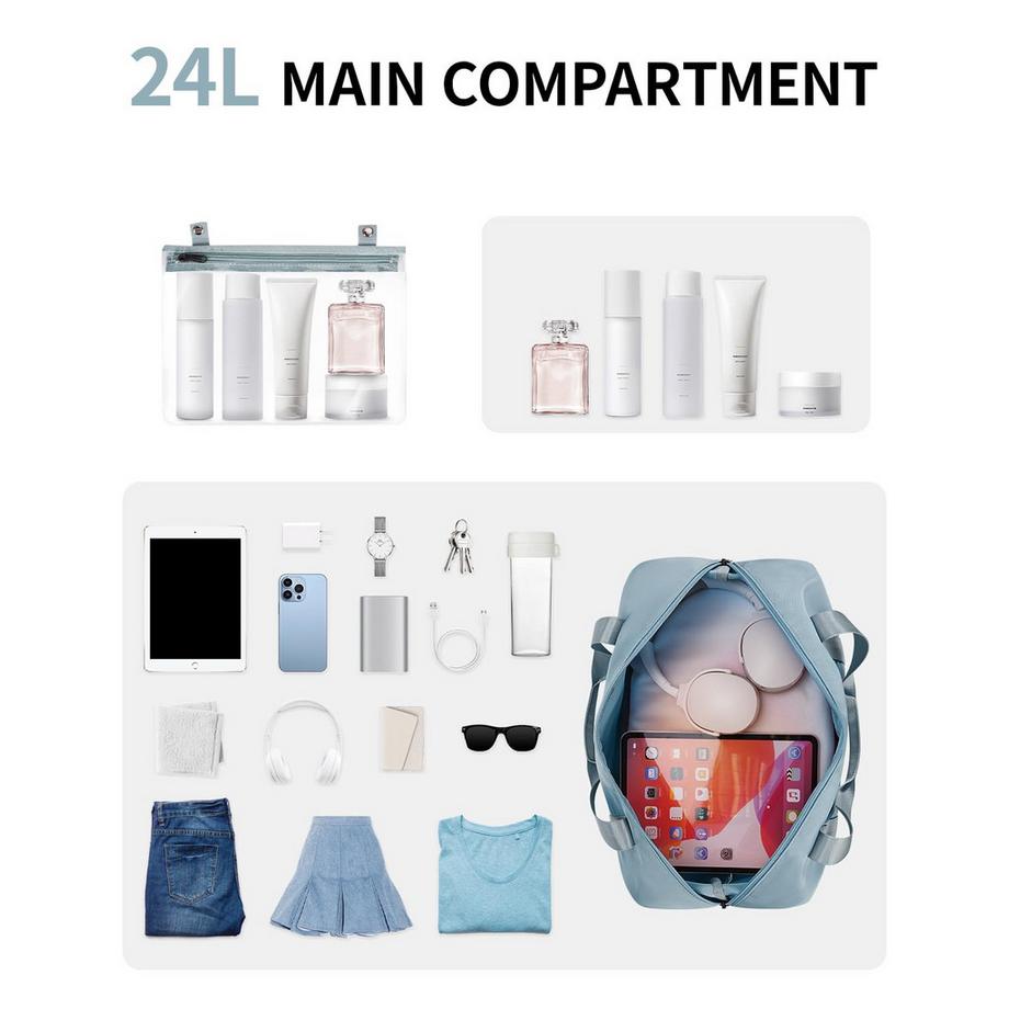 Only-bags.store Borsa da Viaggio Pieghevole con Tasca Umidità Rimovibile  