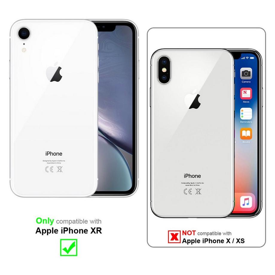 Cadorabo  Housse compatible avec Apple iPhone XR - Aspect rayé - Coque de protection en silicone TPU et dos en verre trempé 