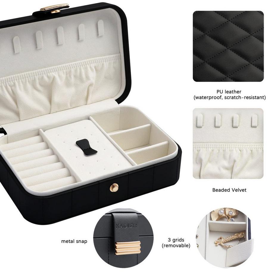 Only-bags.store  Reiseschmuckkästchen, Schmuckaufbewahrung für Ohrringe, Ring, Halskette 
