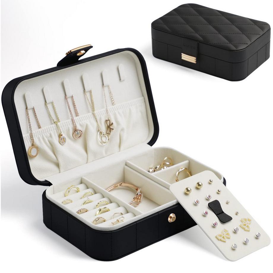 Only-bags.store  Reiseschmuckkästchen, Schmuckaufbewahrung für Ohrringe, Ring, Halskette 