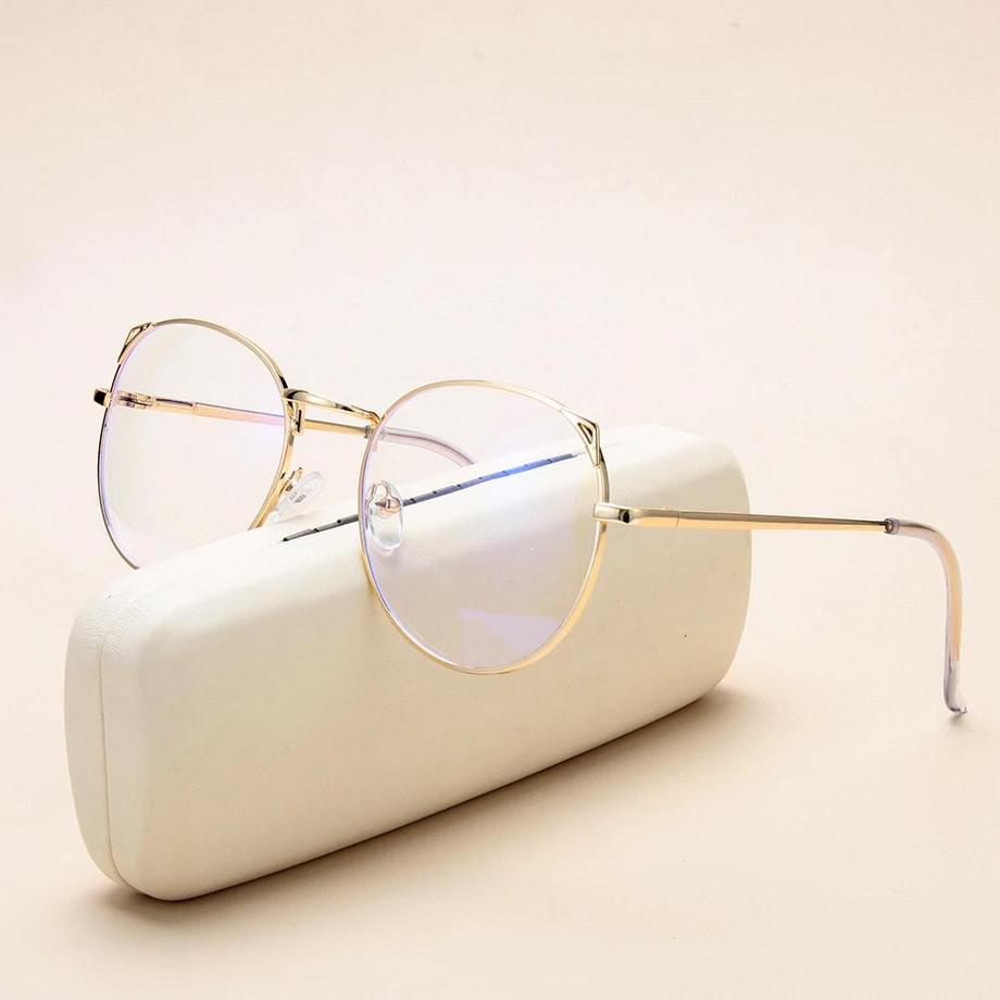 eStore Anti-Blaulicht Brille Katzenohren Gold  